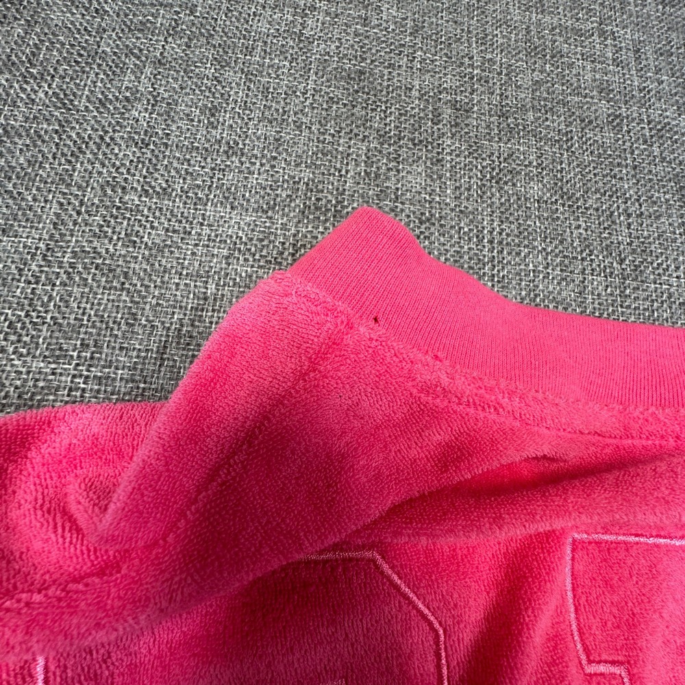 PINK Victoria's‎ Secret Terry Cloth Spirit Jersey Women L Pink V-Neck Oversized - Picture 4 of 9